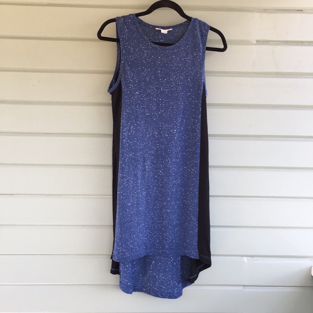 Derek Heart High/Low Blue Speckle Tank Dress